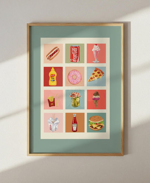 Treat Time Art Print: Colourful Handrawn Illustration, Bedroom, Bathroom, Hallway, Colourful