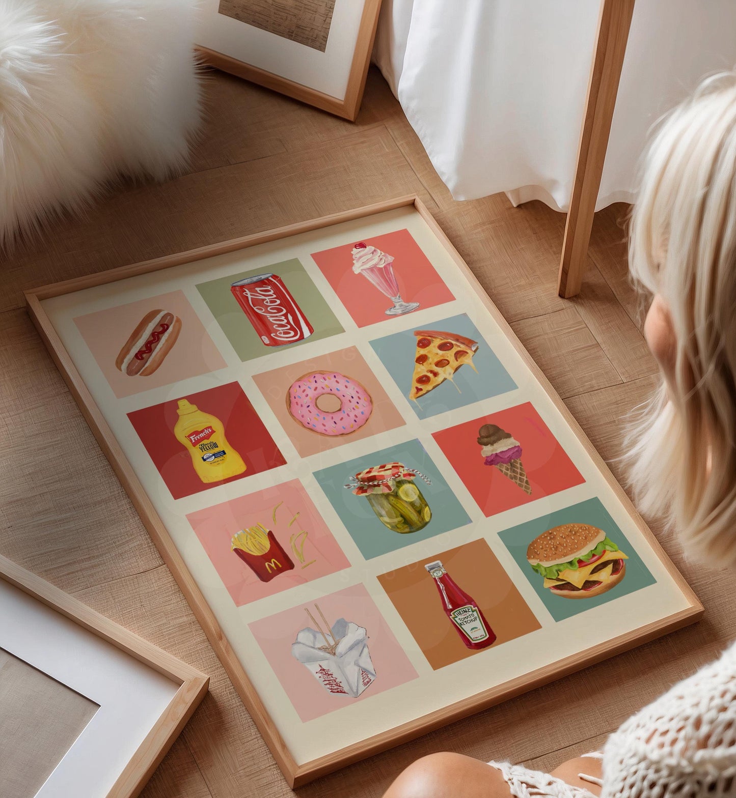 Treat Time Art Print: Colourful Handrawn Illustration, Bedroom, Bathroom, Hallway, Colourful