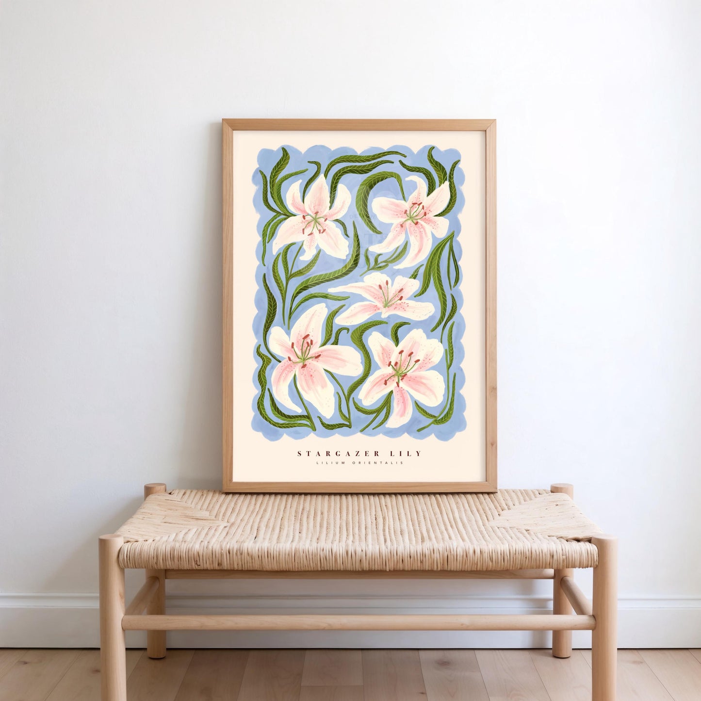Stargazer Lily Art Print: Colourful Handrawn Floral Illustration