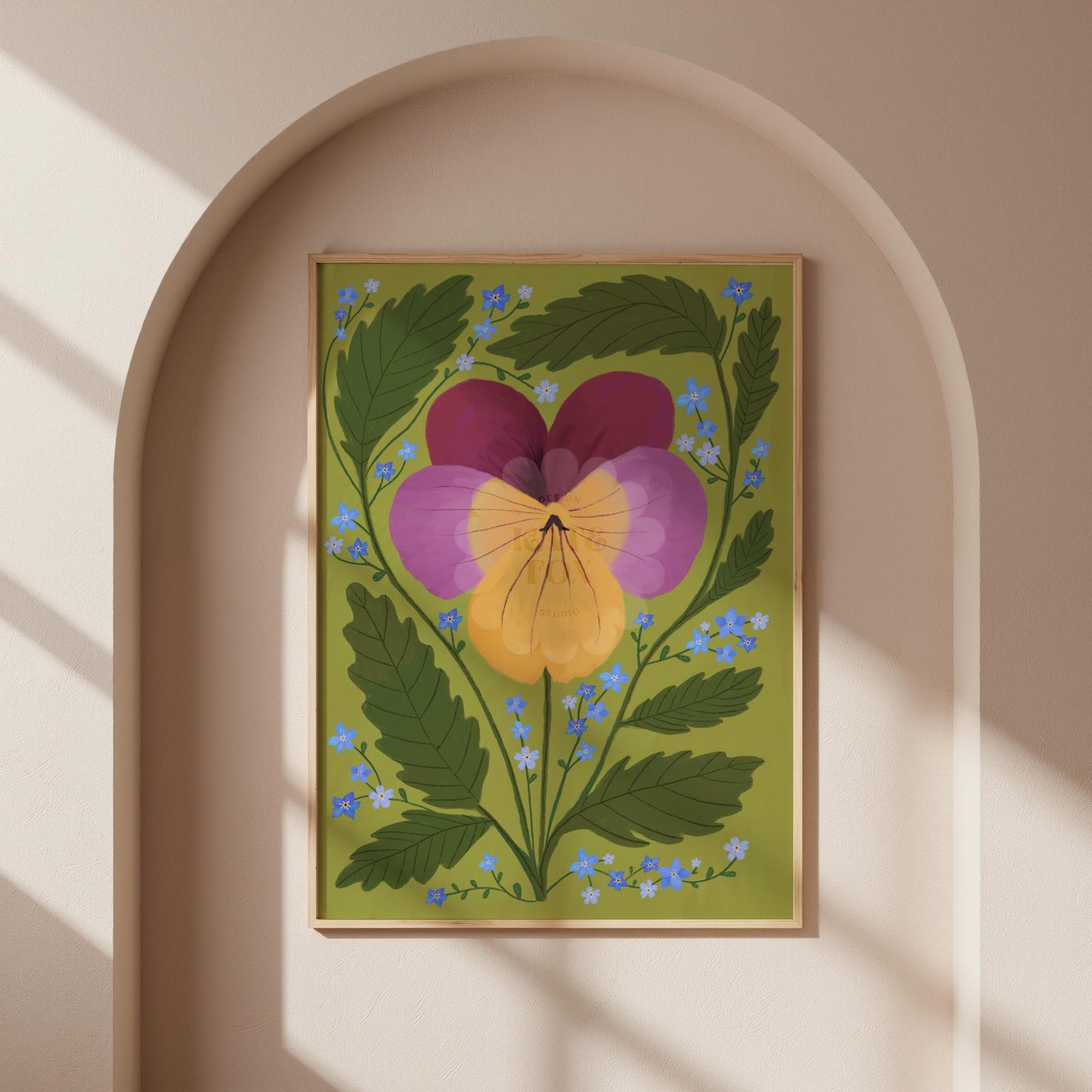 Pansy Art Print: Colourful Handrawn Floral Illustration