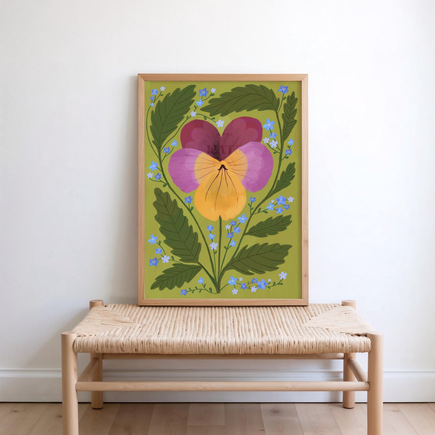 Pansy Art Print: Colourful Handrawn Floral Illustration