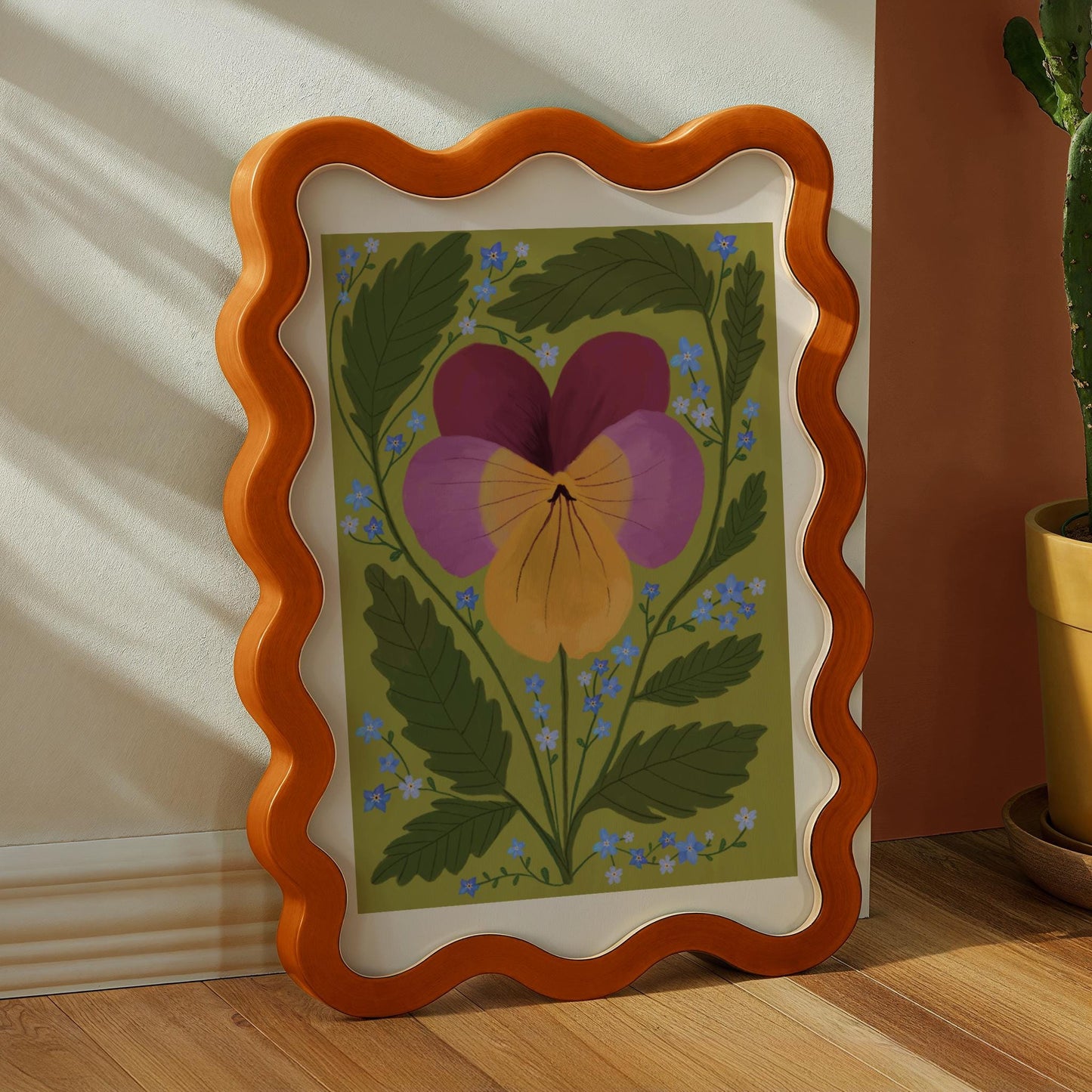 Pansy Art Print: Colourful Handrawn Floral Illustration