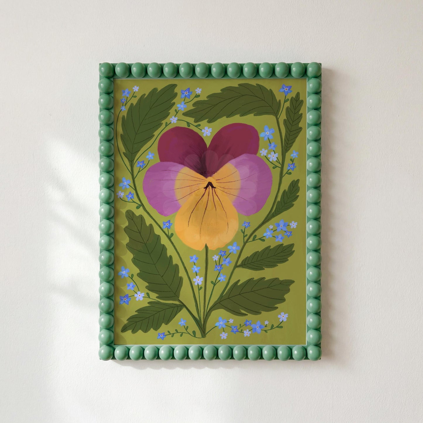 Pansy Art Print: Colourful Handrawn Floral Illustration