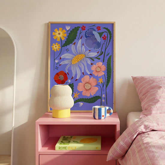 Circus Flowers Art Print: Colourful Handrawn Floral Illustration