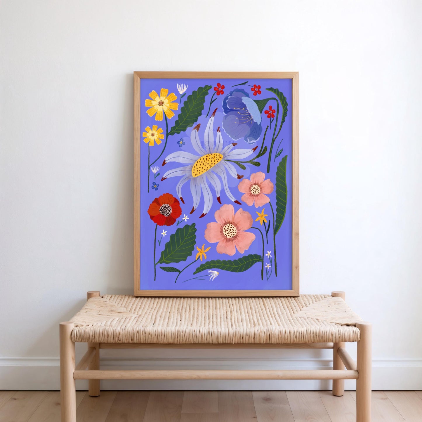 Circus Flowers Art Print: Colourful Handrawn Floral Illustration