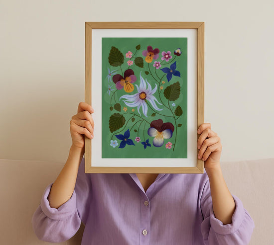 Passion Flower Art Print: Colourful Handrawn Floral Illustration
