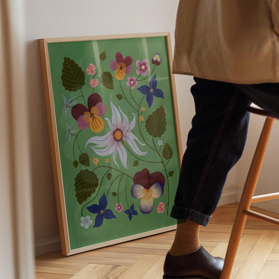 Passion Flower Art Print: Colourful Handrawn Floral Illustration