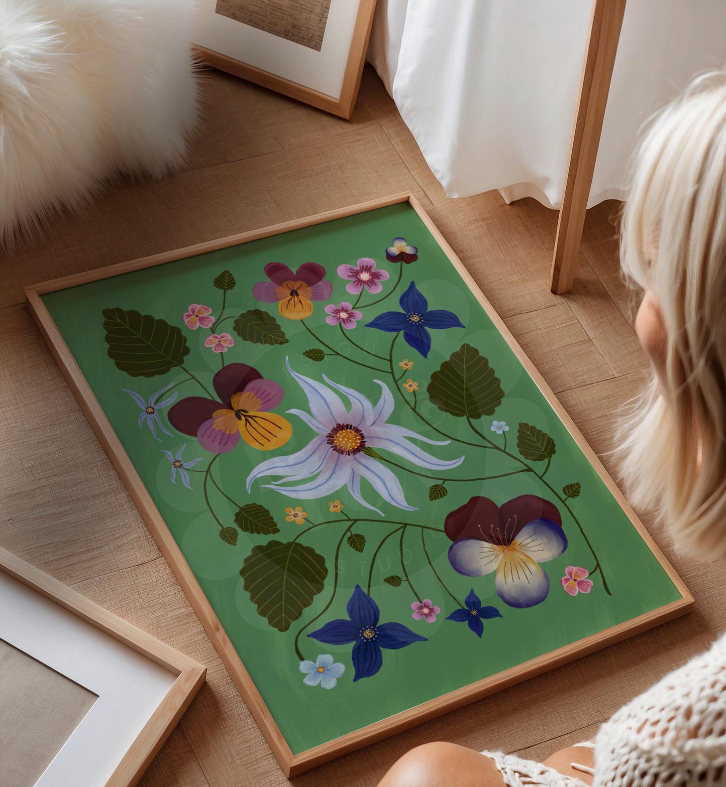 Passion Flower Art Print: Colourful Handrawn Floral Illustration