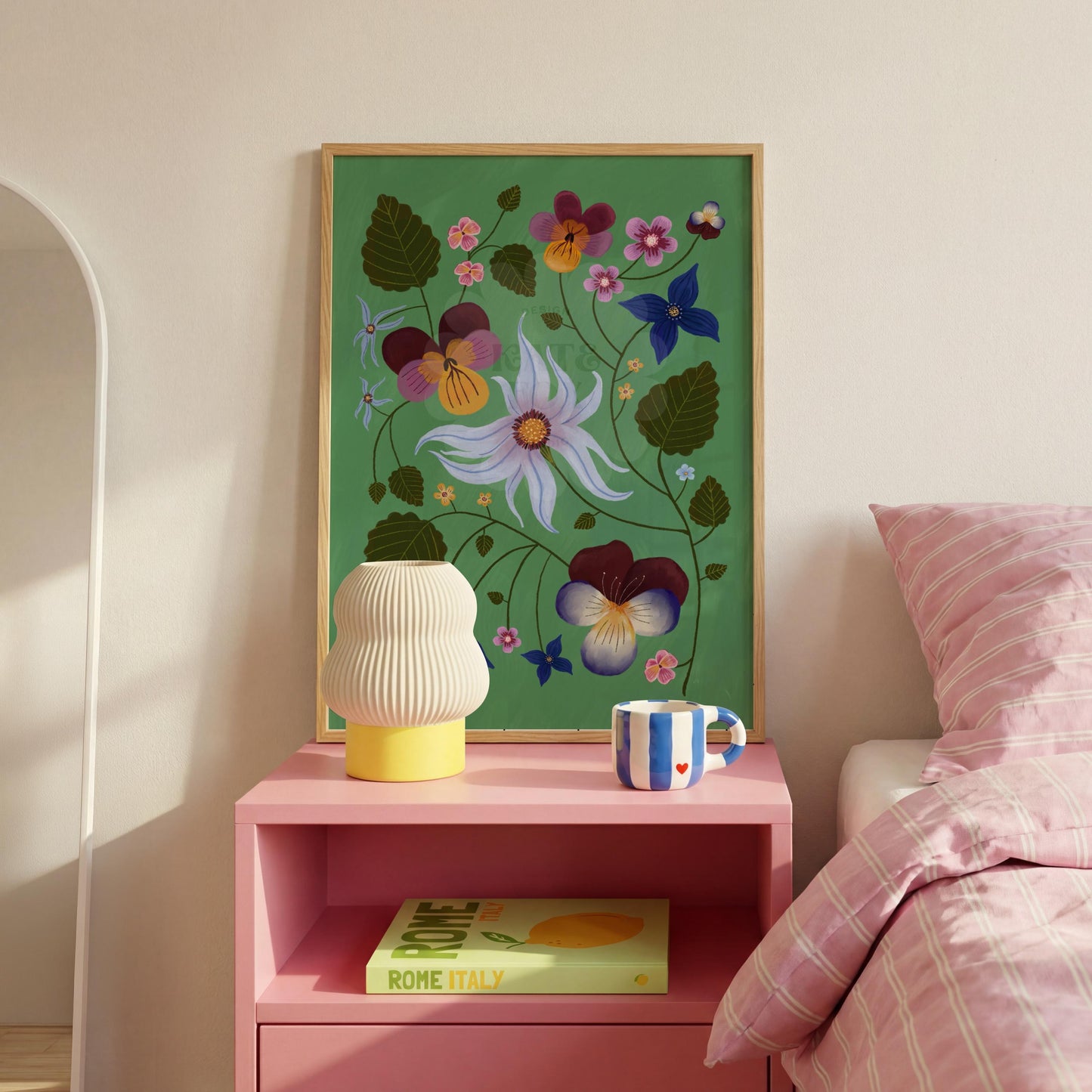 Passion Flower Art Print: Colourful Handrawn Floral Illustration