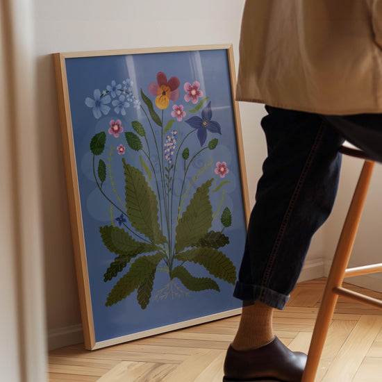 Pansy Posy Flower Art Print: Colourful Handrawn Floral Illustration