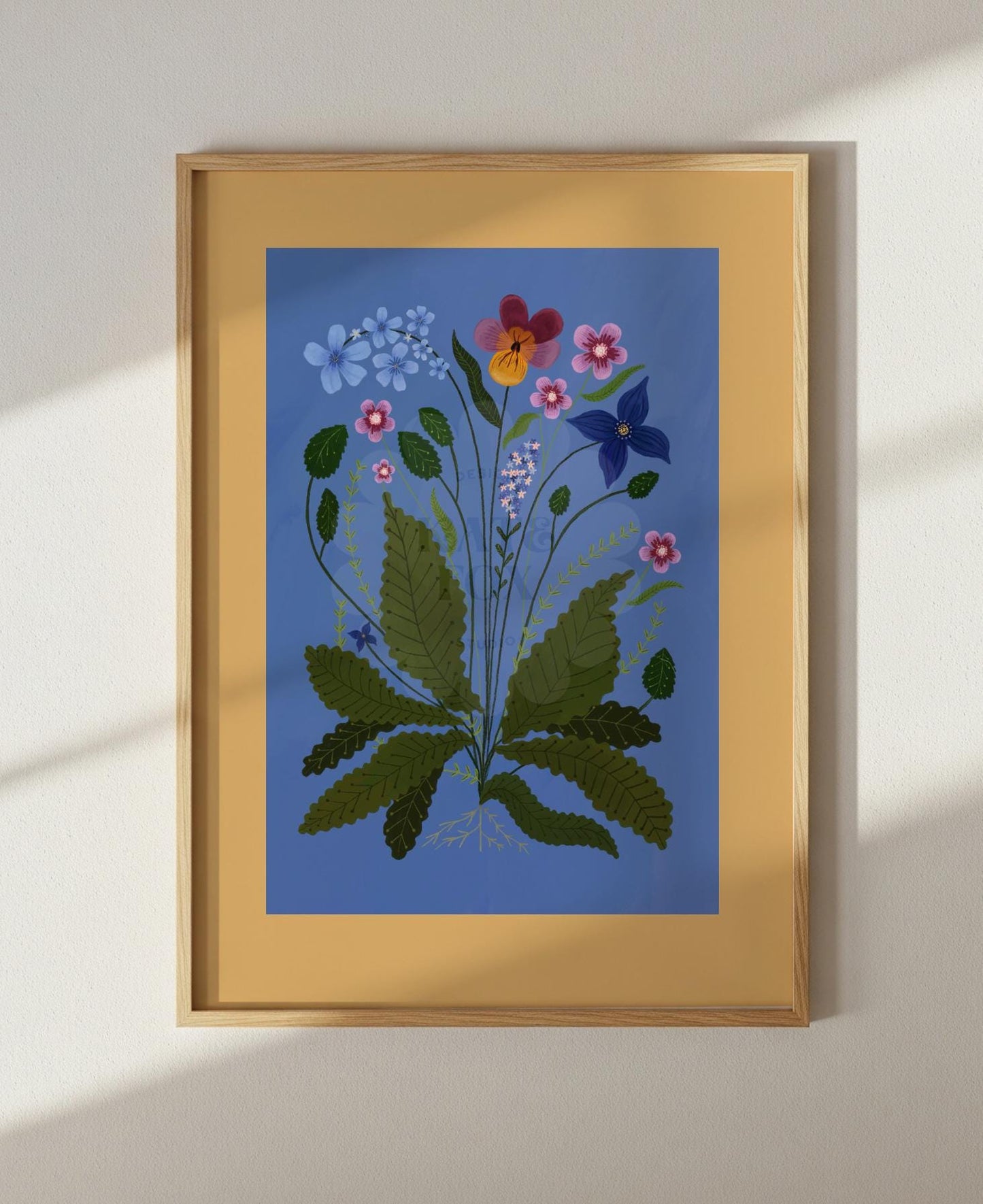Pansy Posy Flower Art Print: Colourful Handrawn Floral Illustration