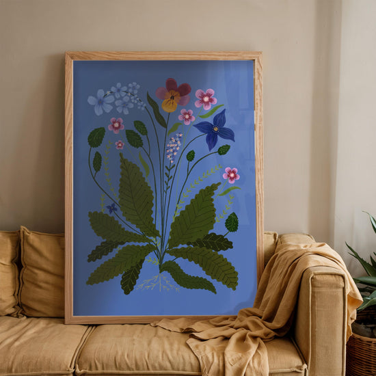 Pansy Posy Flower Art Print: Colourful Handrawn Floral Illustration