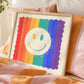 Rainbow Smiley Face Art Print: Dopamine Decor, Maximalist Wall Art