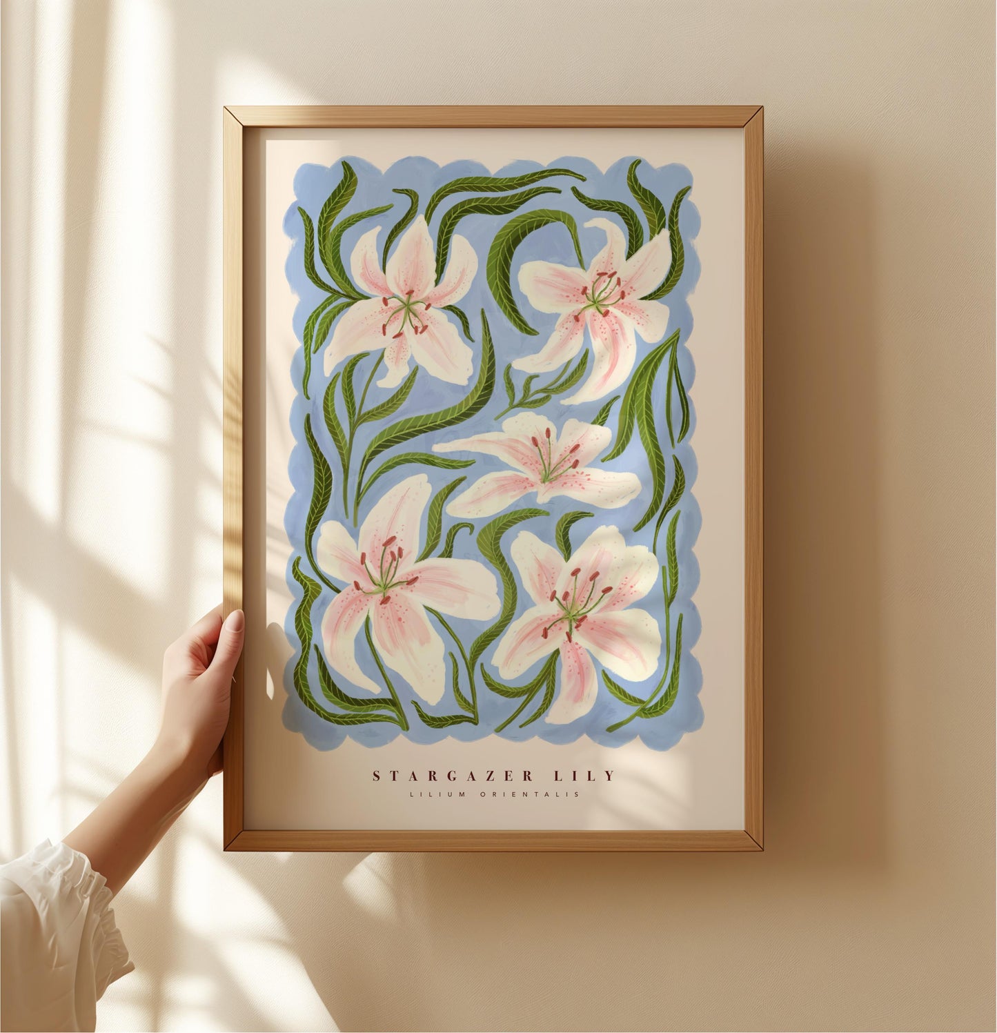Stargazer Lily Art Print: Colourful Handrawn Floral Illustration