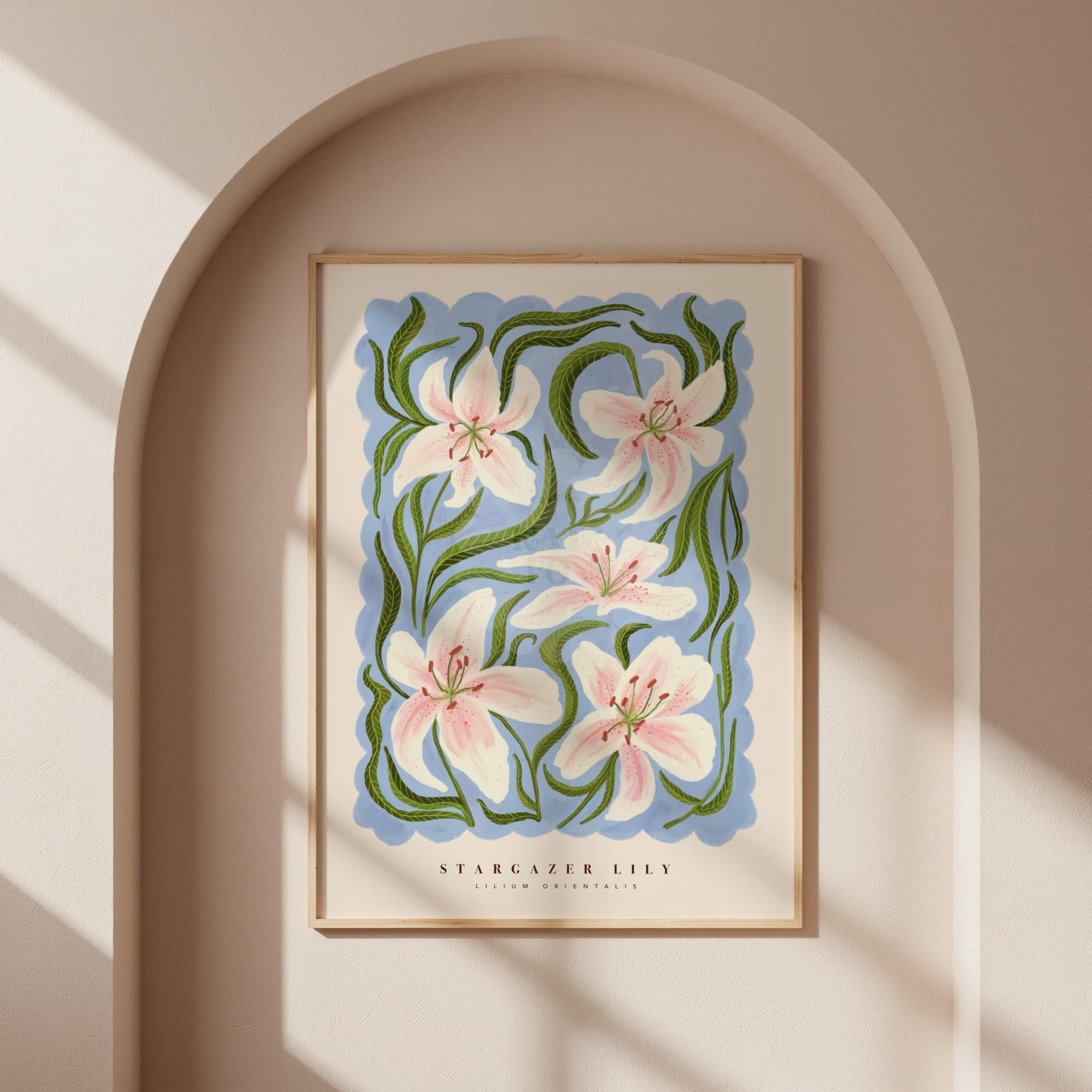Stargazer Lily Art Print: Colourful Handrawn Floral Illustration