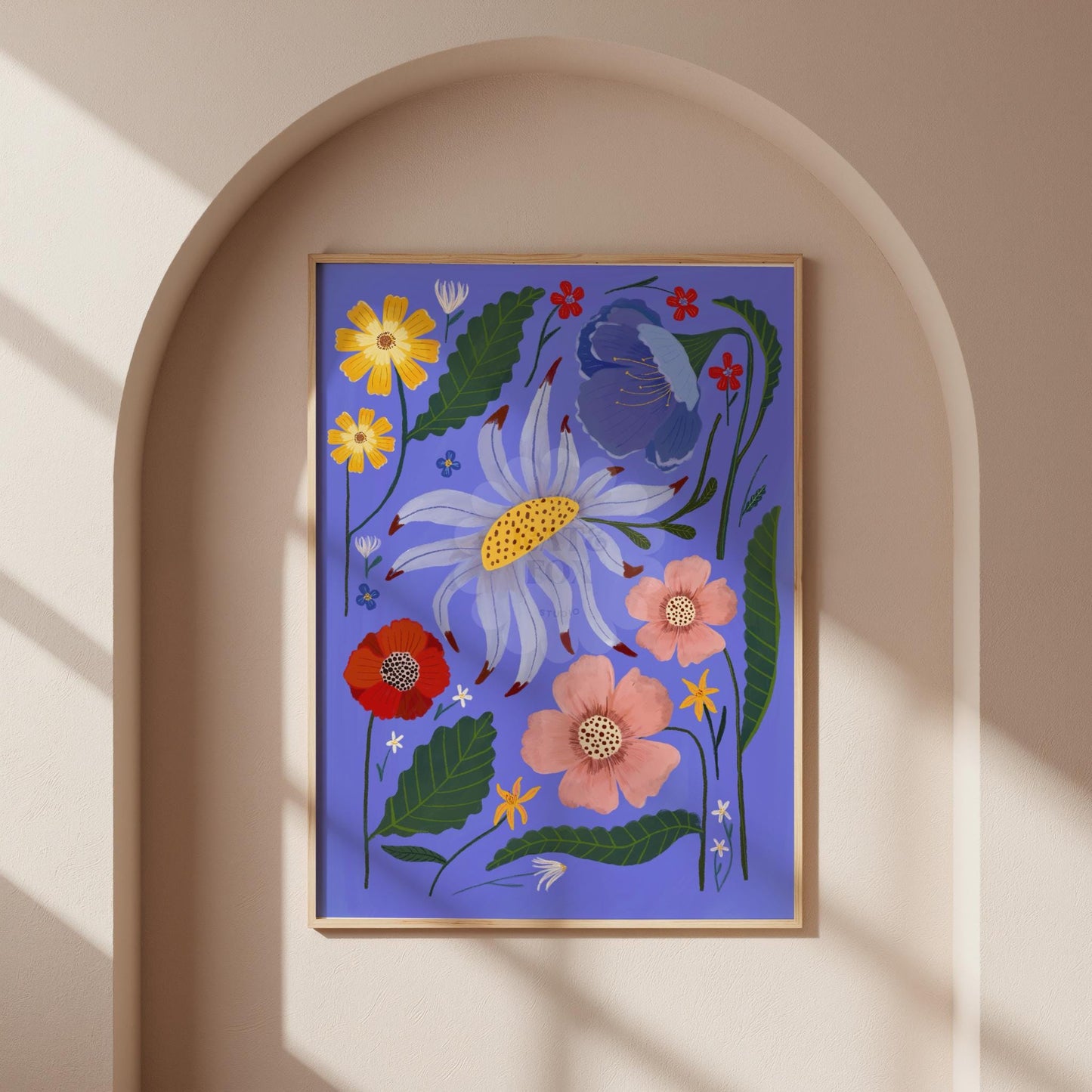 Circus Flowers Art Print: Colourful Handrawn Floral Illustration