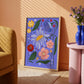 Circus Flowers Art Print: Colourful Handrawn Floral Illustration
