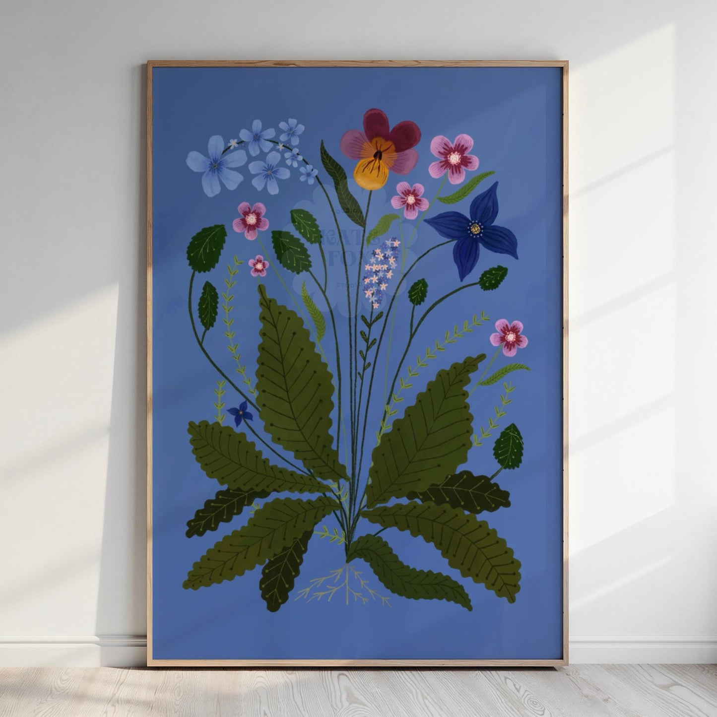 Pansy Posy Flower Art Print: Colourful Handrawn Floral Illustration