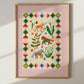 Folk Horses Illustration: Colour Pop Nursery Art Print