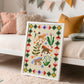 Folk Horses Illustration: Colour Pop Nursery Art Print