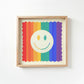 Rainbow Smiley Face Art Print: Dopamine Decor, Maximalist Wall Art