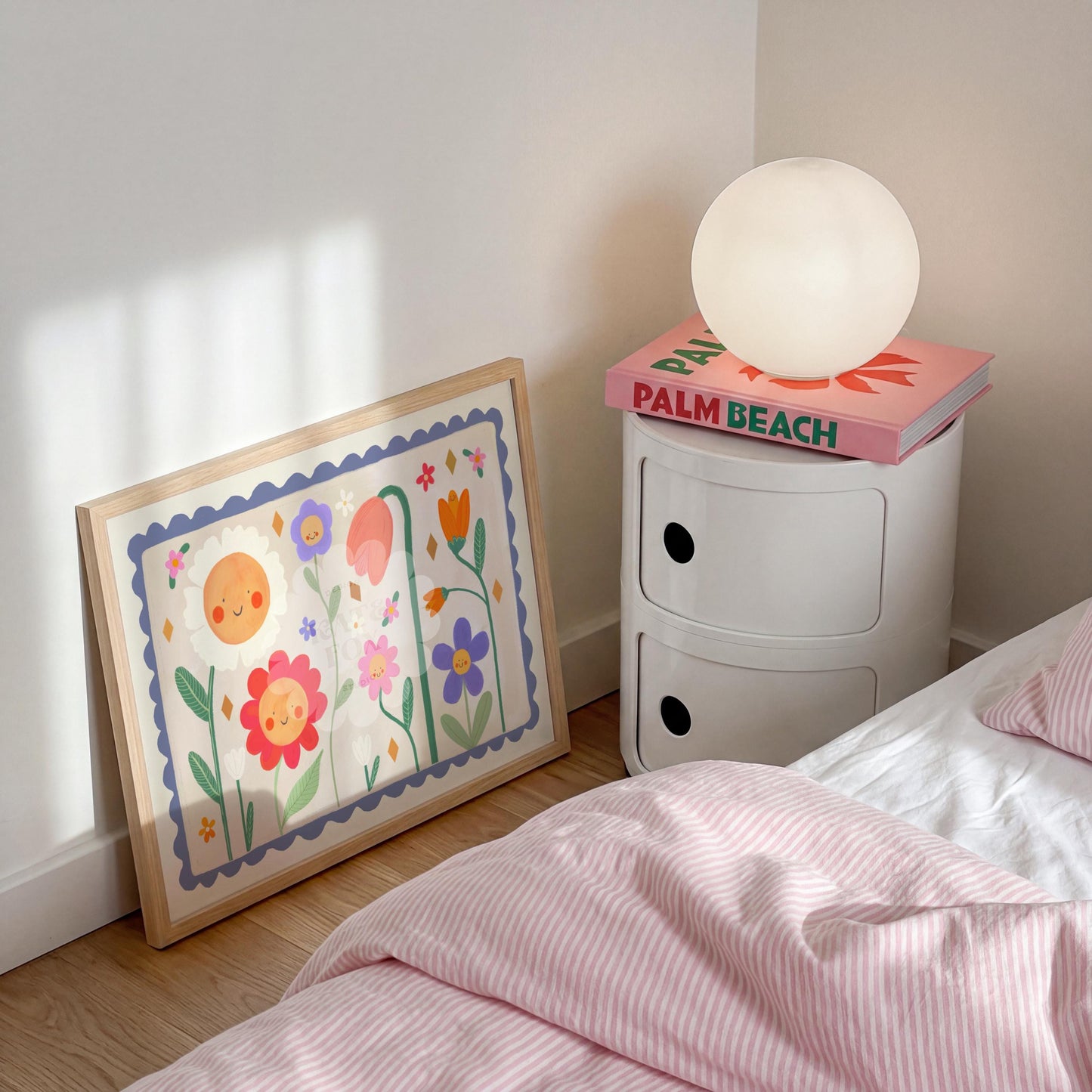 Spring Flower landscape Illustration: Colour Pop Nursery Art Print