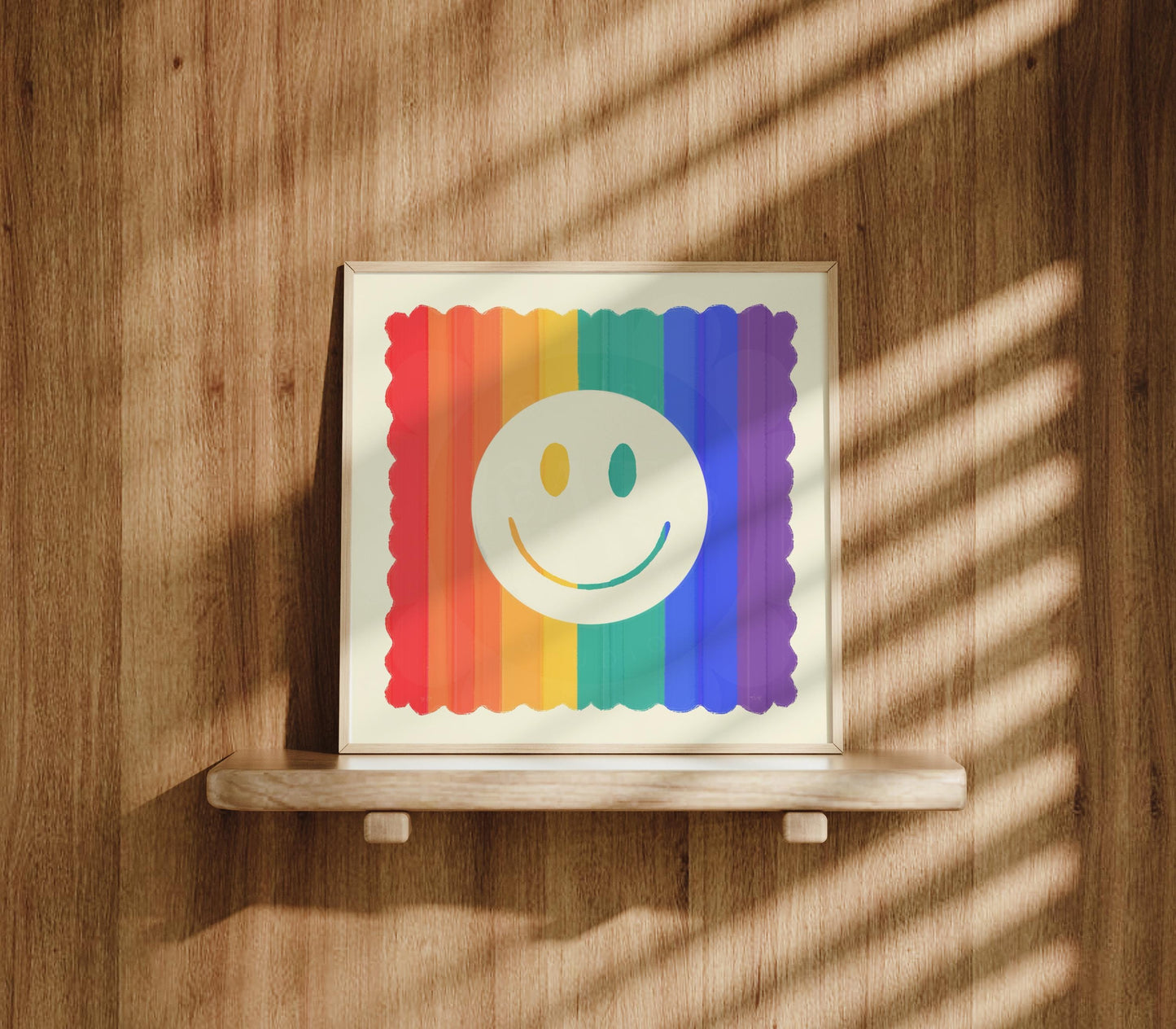 Rainbow Smiley Square Print, A-Z, rainbow, Kids, Wall Art, Pride, LGBTQ