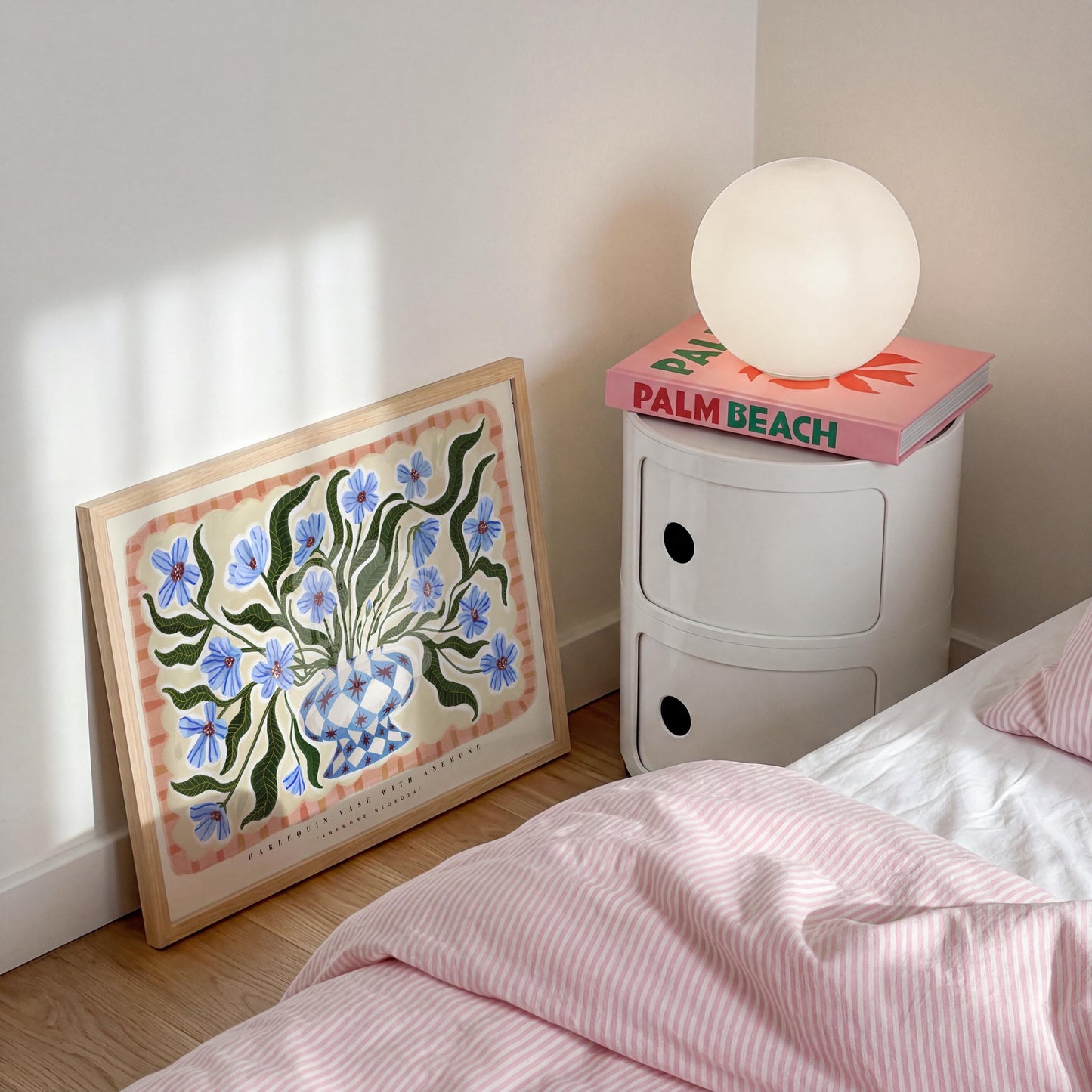 Harlequin Vasr Art Print: KateFoxDesign blue Floral Wall Art Landscape, Eclectic, Boho,
