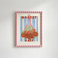 Hand Drawn Market Days Art Apple Print: Colourful Fruit Market Decor, Vegetable, Stripes,