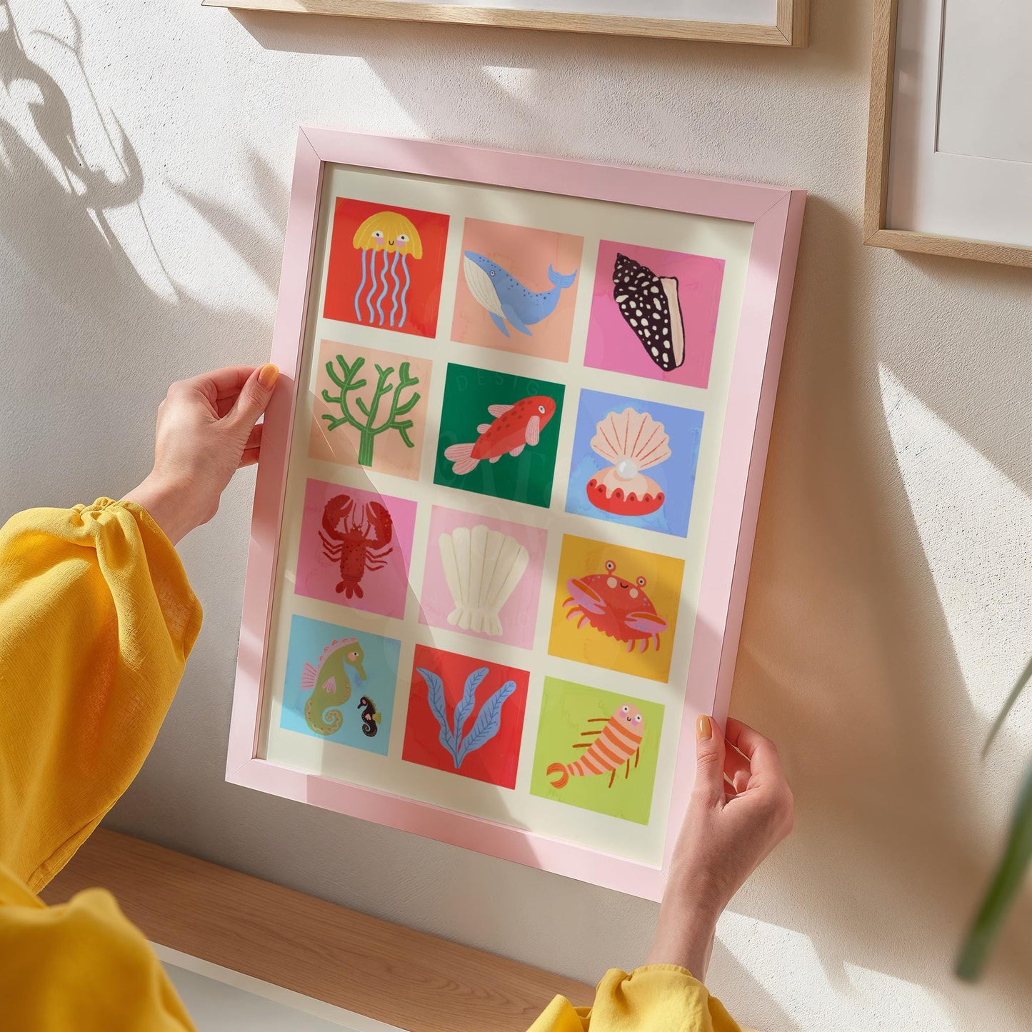 Rainbow Reef Art Print: Colourful Handrawn Kids Illustration, Bedroom, Colourful, Sea, Fish, Under The Sea