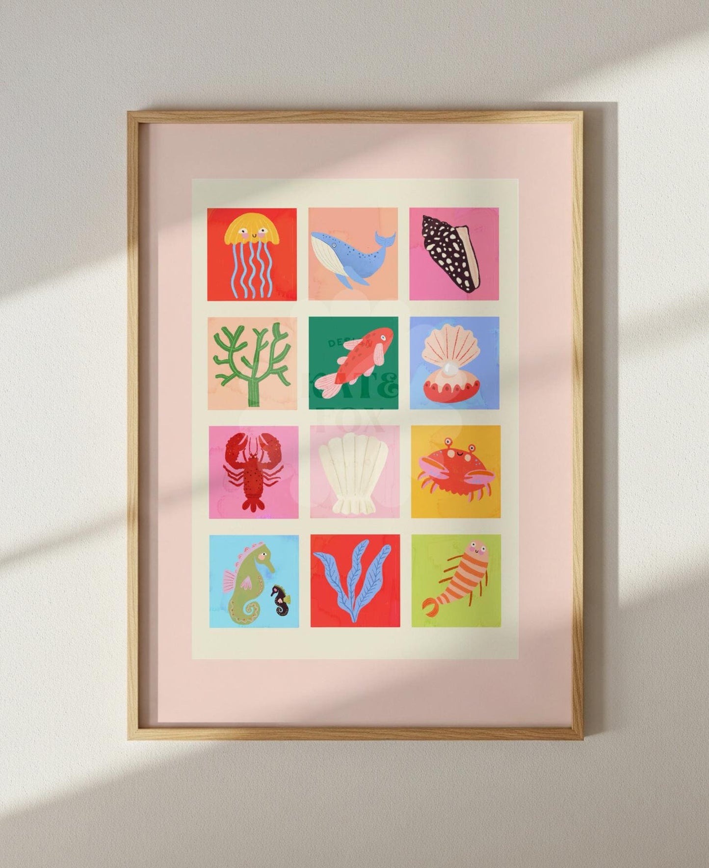 Rainbow Reef Art Print: Colourful Handrawn Kids Illustration, Bedroom, Colourful, Sea, Fish, Under The Sea