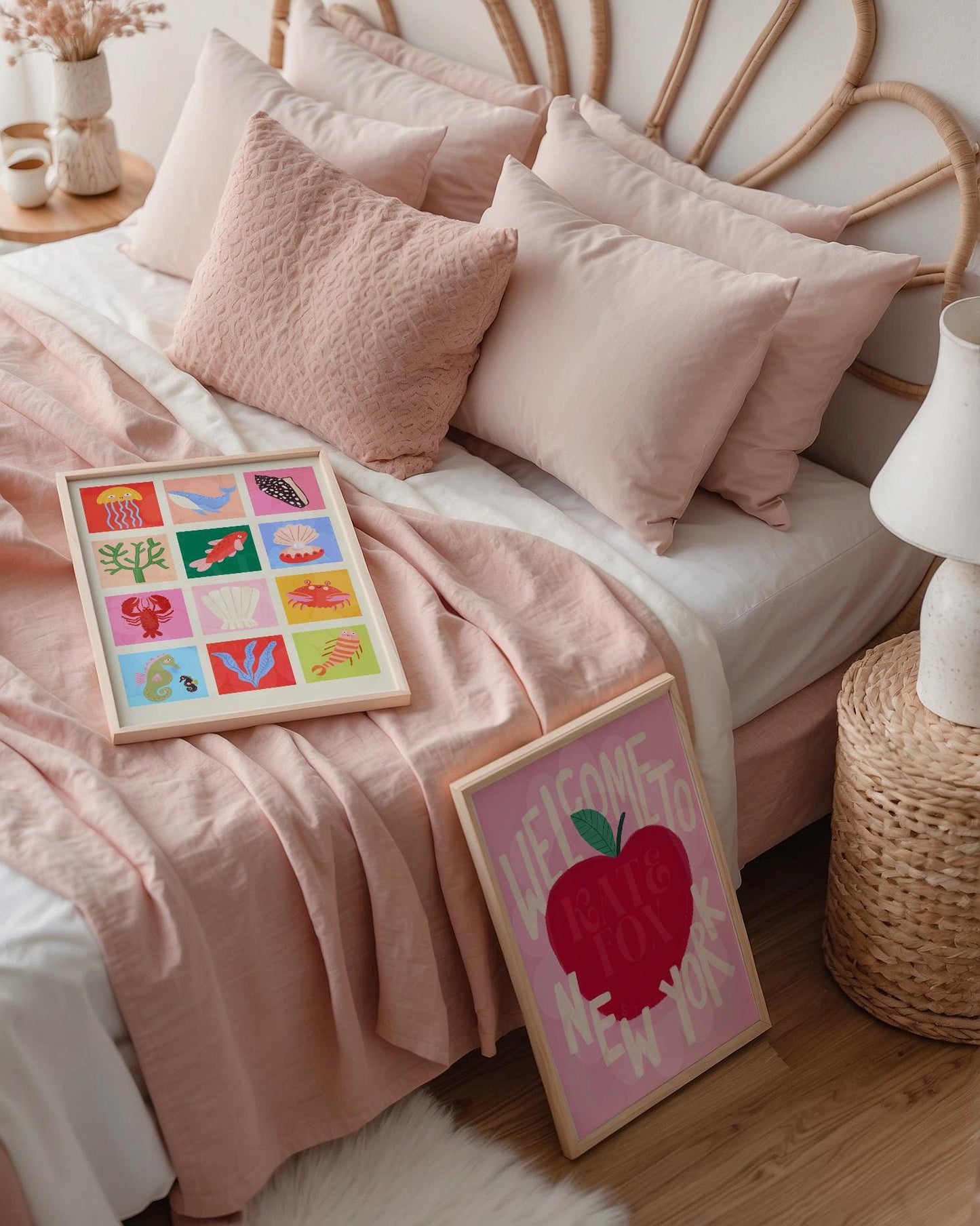 Rainbow Reef Art Print: Colourful Handrawn Kids Illustration, Bedroom, Colourful, Sea, Fish, Under The Sea