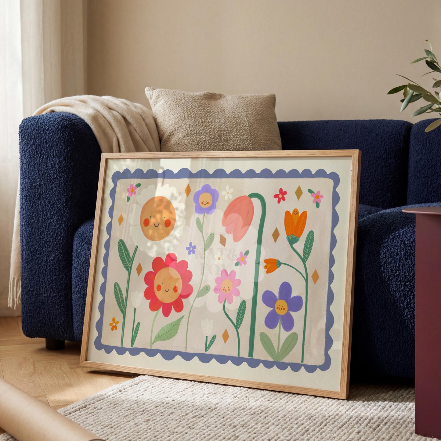 Spring Flower landscape Illustration: Colour Pop Nursery Art Print