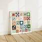 Kids Square Alphabet Print, A-Z, Cool, Kids, Wall Art