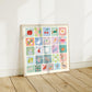 Kids Square Alphabet Print, A-Z, Pastel, Kids, Wall Art