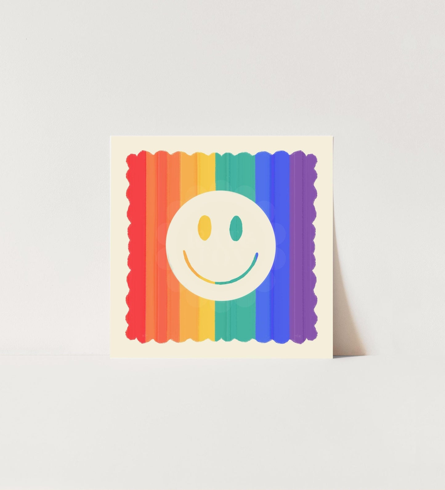 Rainbow Smiley Square Print, A-Z, rainbow, Kids, Wall Art, Pride, LGBTQ