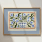 Harlequin Vasr Art Print: KateFoxDesign blue Floral Wall Art Landscape, Eclectic, Boho,