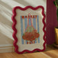 Hand Drawn Market Days Art Apple Print: Colourful Fruit Market Decor, Vegetable, Stripes,