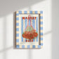 Hand Drawn Market Days Art Apple Print: Colourful Fruit Market Decor, Vegetable, Stripes,