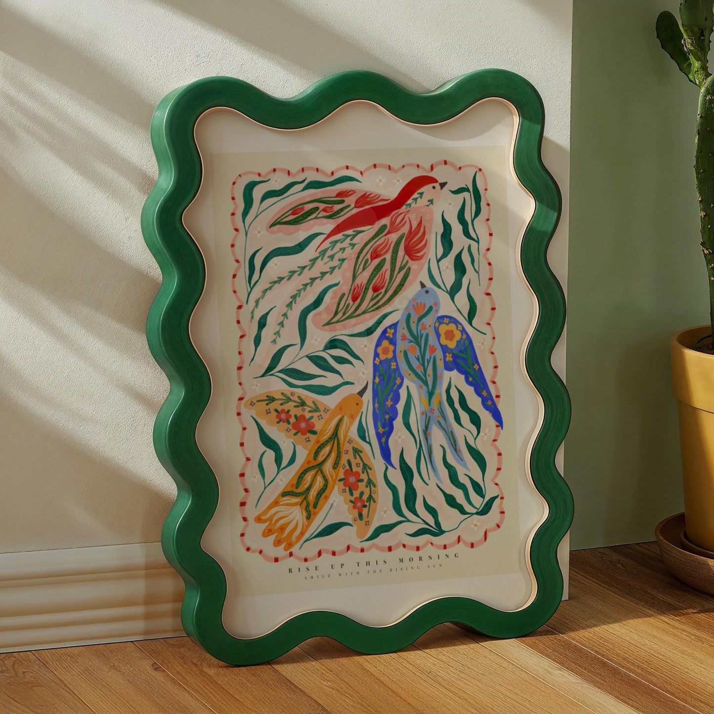 Three Little Birds Illustration Art Print - KateFoxDesign Botanical Wall Art