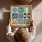Personalized Ocean Letter Print: Colorful Kids Wall Art, Fish, Shell, Whale