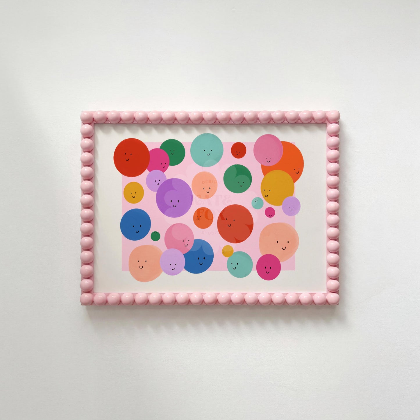 Landscape Smiley Face Print: Colorful Kids Room Art by KateFoxDesign
