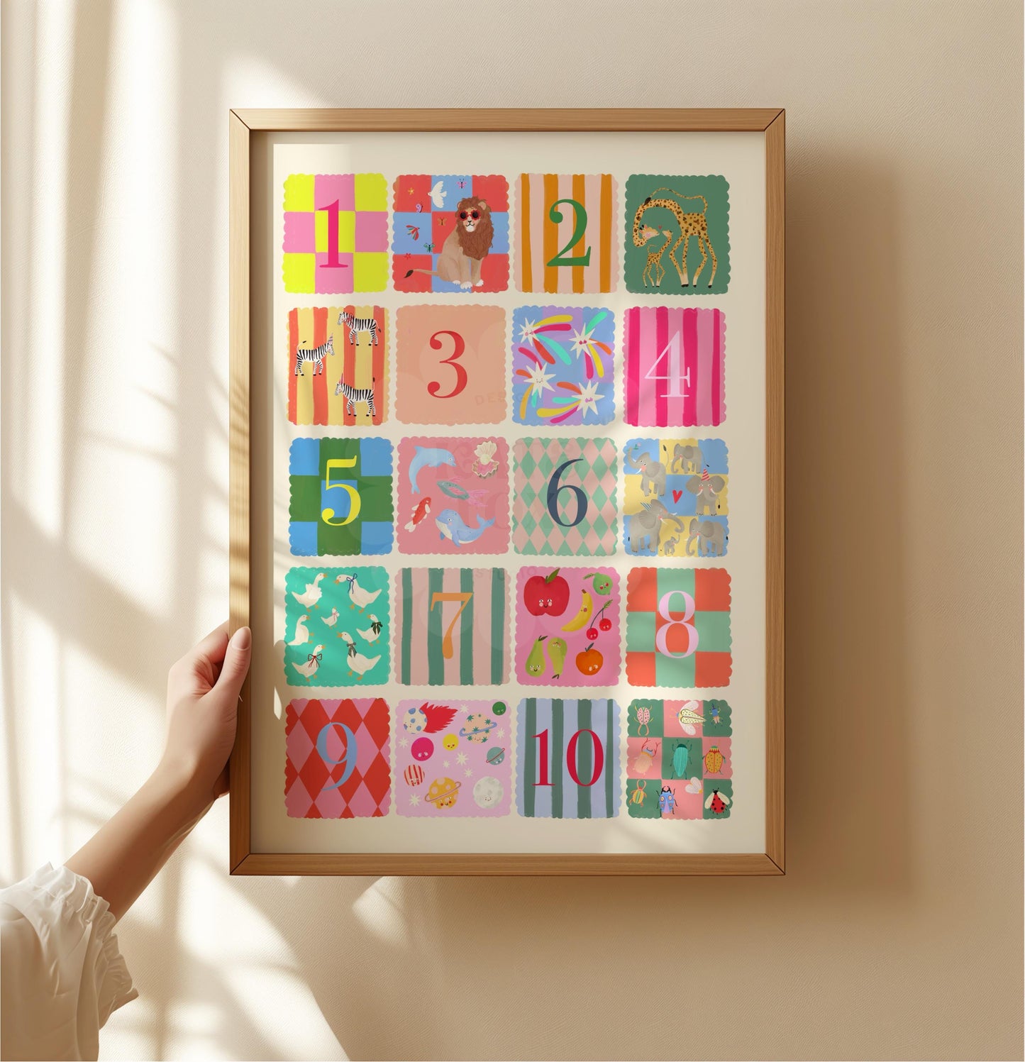 Sunshine Kids Numbers Art Print: Rainbow Nursery Decor