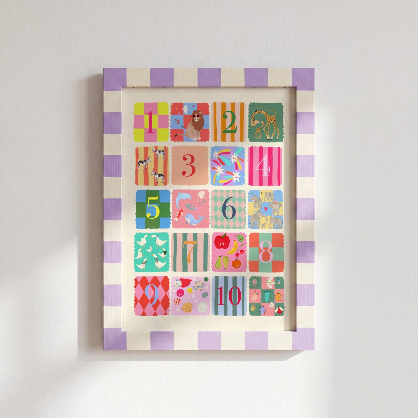 Sunshine Kids Numbers Art Print: Rainbow Nursery Decor