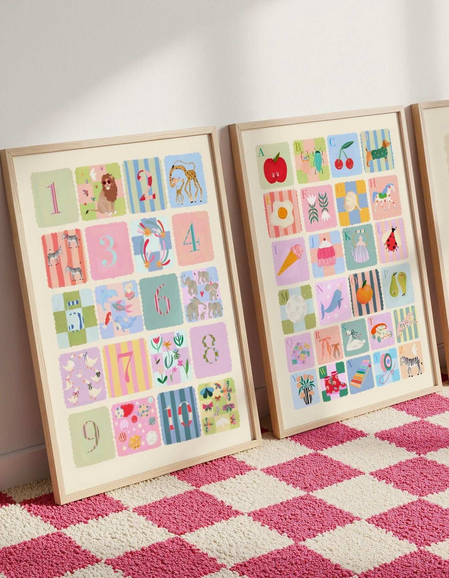 Pastel Kids Numbers Art Print: Rainbow Nursery Decor