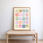 Pastel Kids Numbers Art Print: Rainbow Nursery Decor