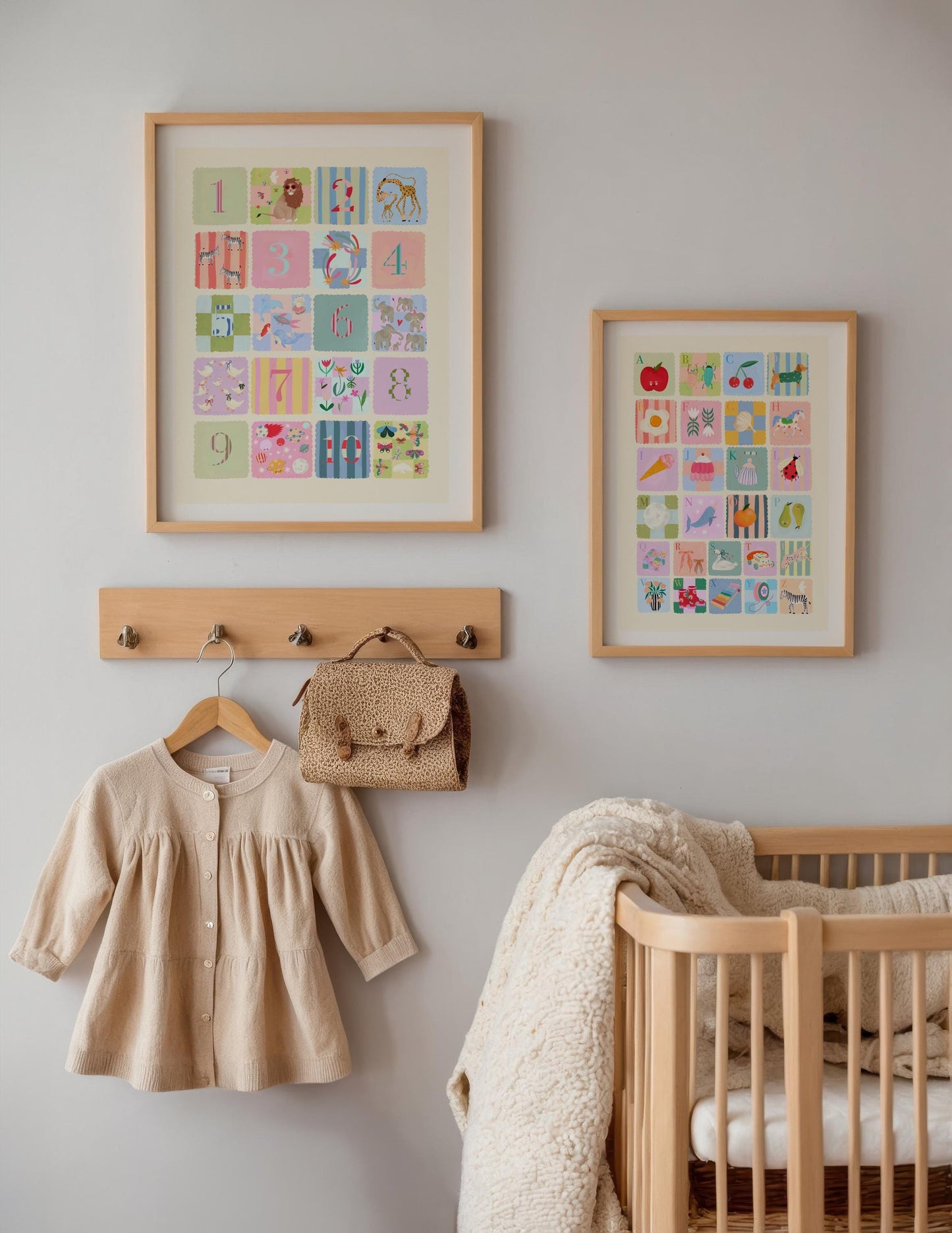 Pastel Kids Numbers Art Print: Rainbow Nursery Decor