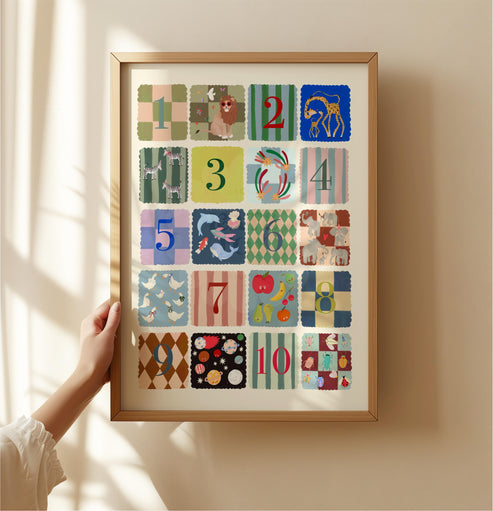 Cool Kids Numbers Art Print: Rainbow Nursery Decor