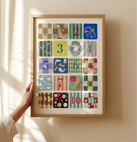 Cool Kids Numbers Art Print: Rainbow Nursery Decor