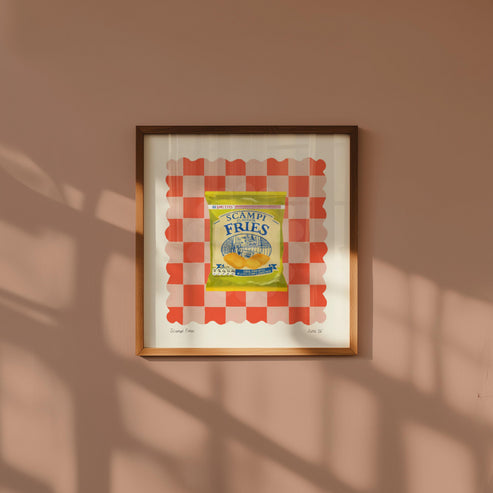 Scampi Fries Art Print: Dopamine Decor, Maximalist Wall Art